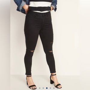 Old Navy Rockstar Super-skinny Distressed Black Jeans